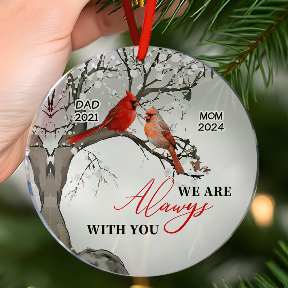 Personalized Memorial Ornament Cardinals Blossom Tree Christmas Ornament Gifts for Family