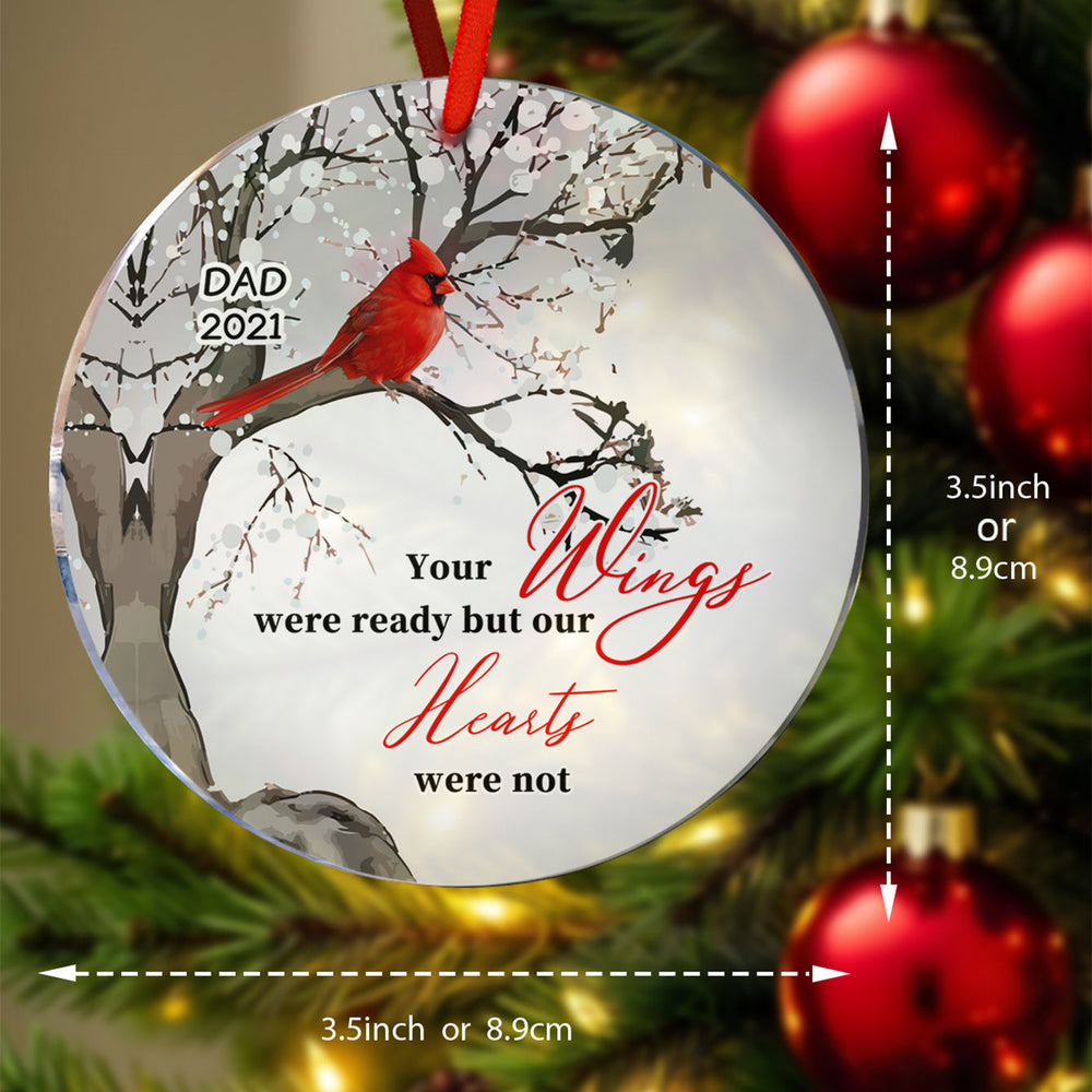 Personalized Memorial Ornament Cardinals Blossom Tree Christmas Ornament Gifts for Family