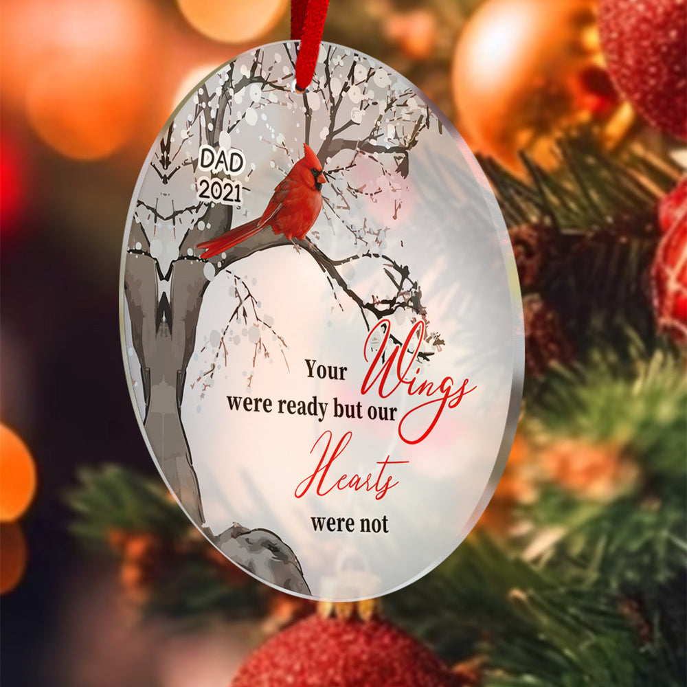 Personalized Memorial Ornament Cardinals Blossom Tree Christmas Ornament Gifts for Family