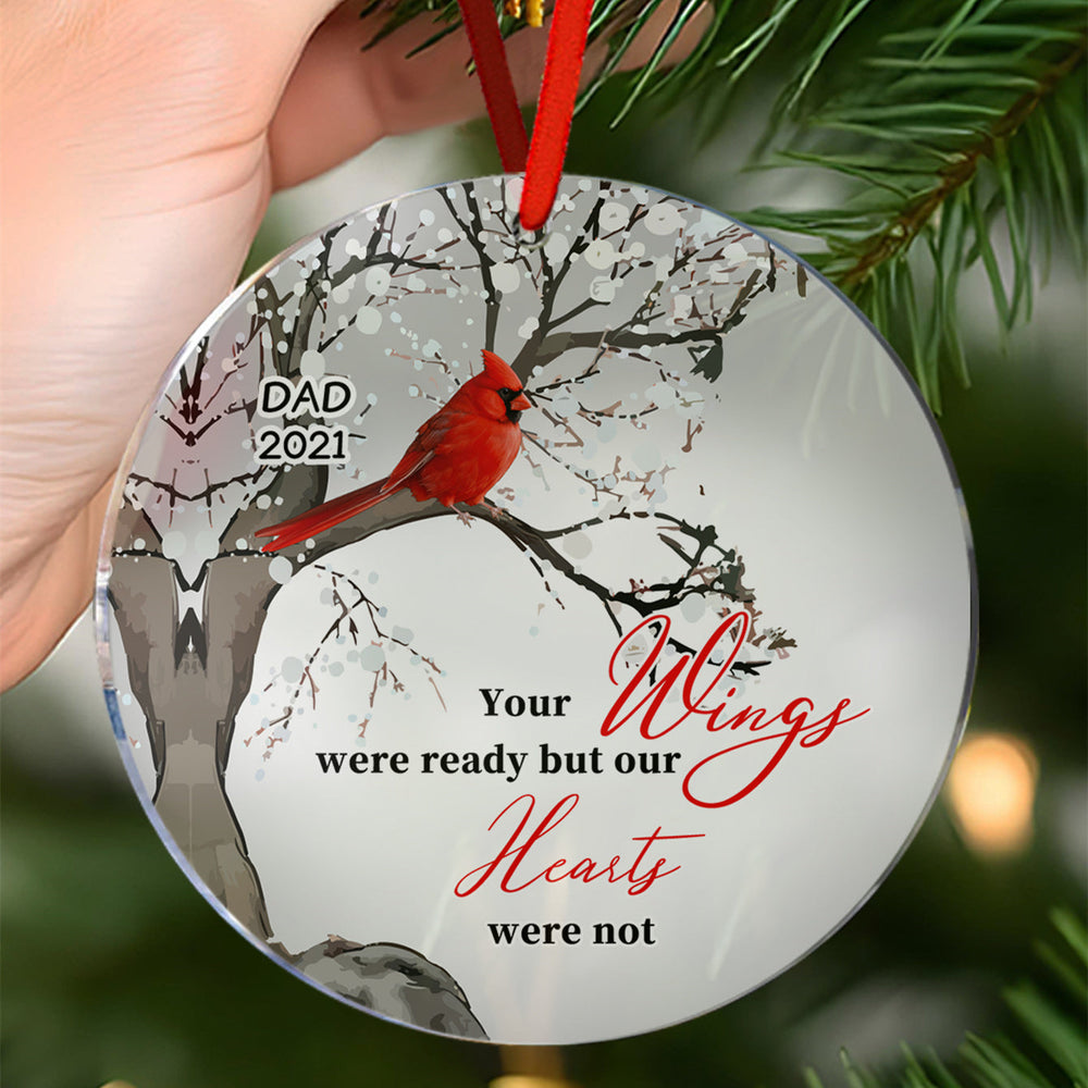 Personalized Memorial Ornament Cardinals Blossom Tree Christmas Ornament Gifts for Family