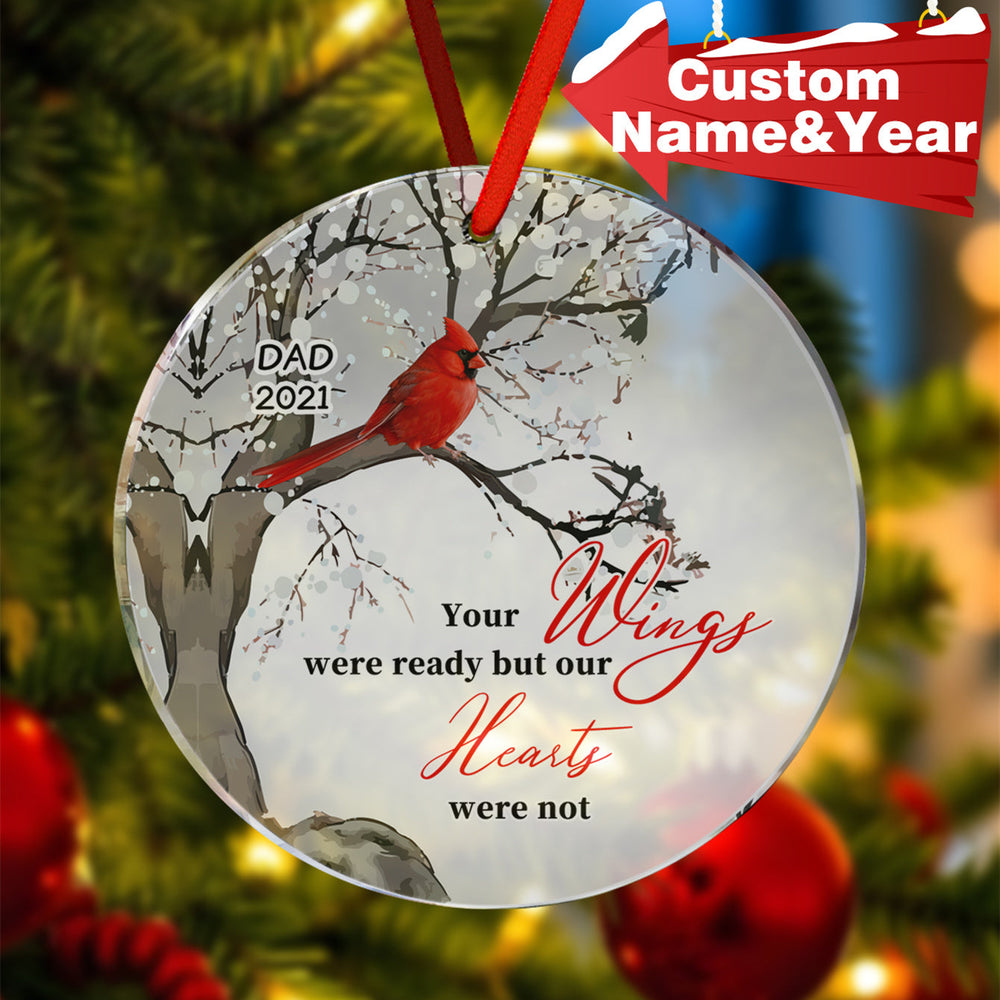 Personalized Memorial Ornament Cardinals Blossom Tree Christmas Ornament Gifts for Family