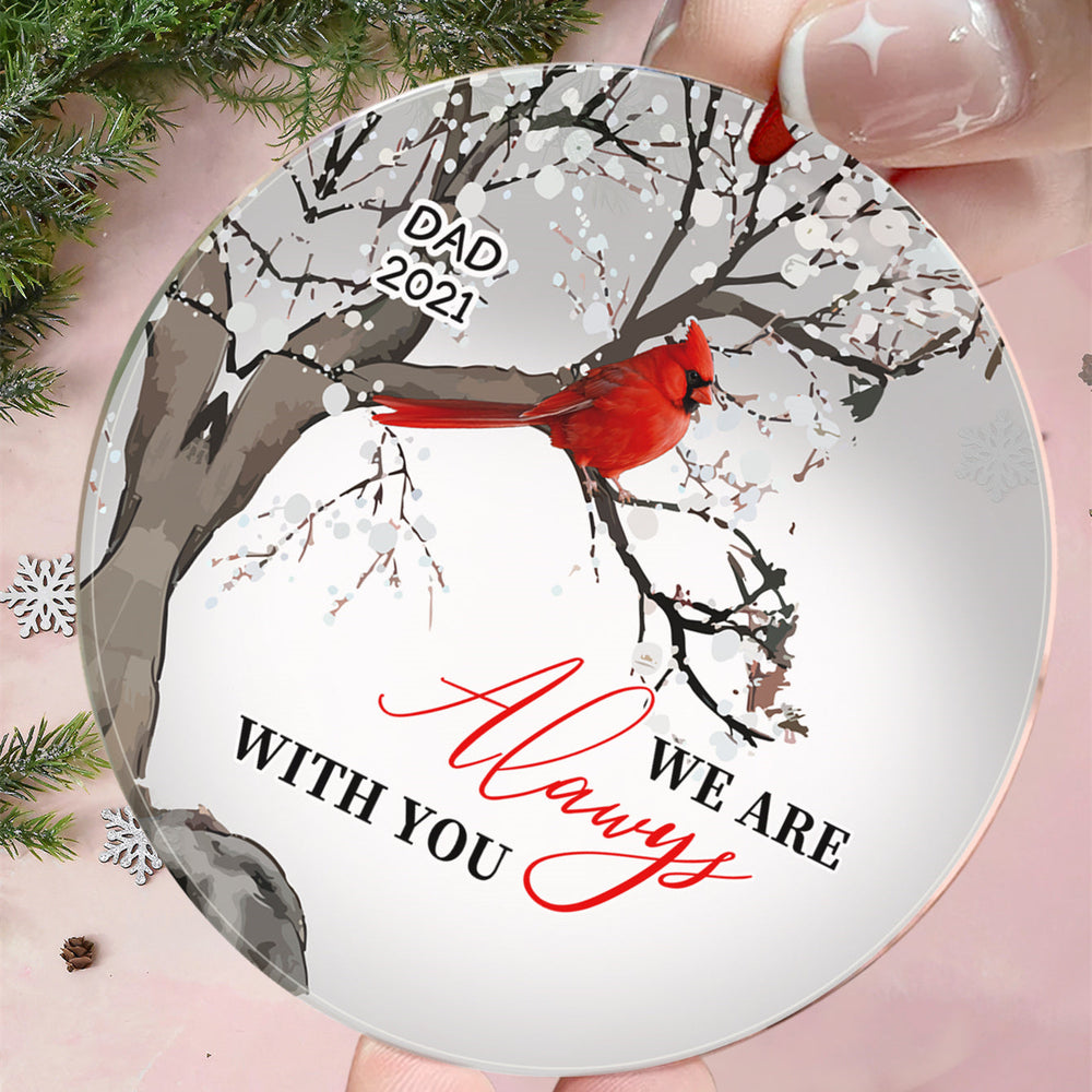 Personalized Memorial Ornament Cardinals Blossom Tree Christmas Ornament Gifts for Family