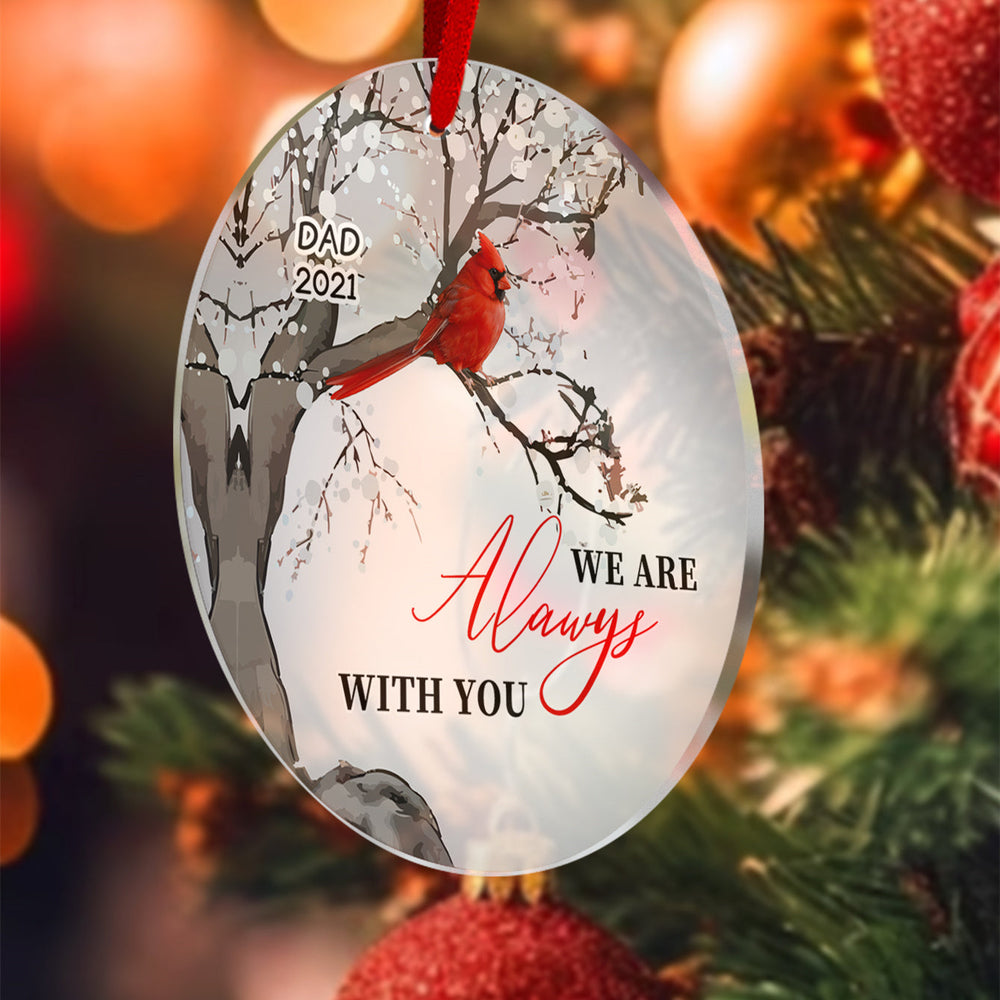 Personalized Memorial Ornament Cardinals Blossom Tree Christmas Ornament Gifts for Family