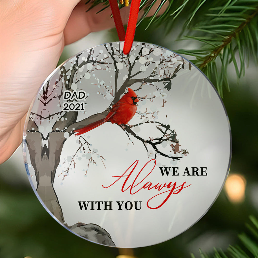 Personalized Memorial Ornament Cardinals Blossom Tree Christmas Ornament Gifts for Family