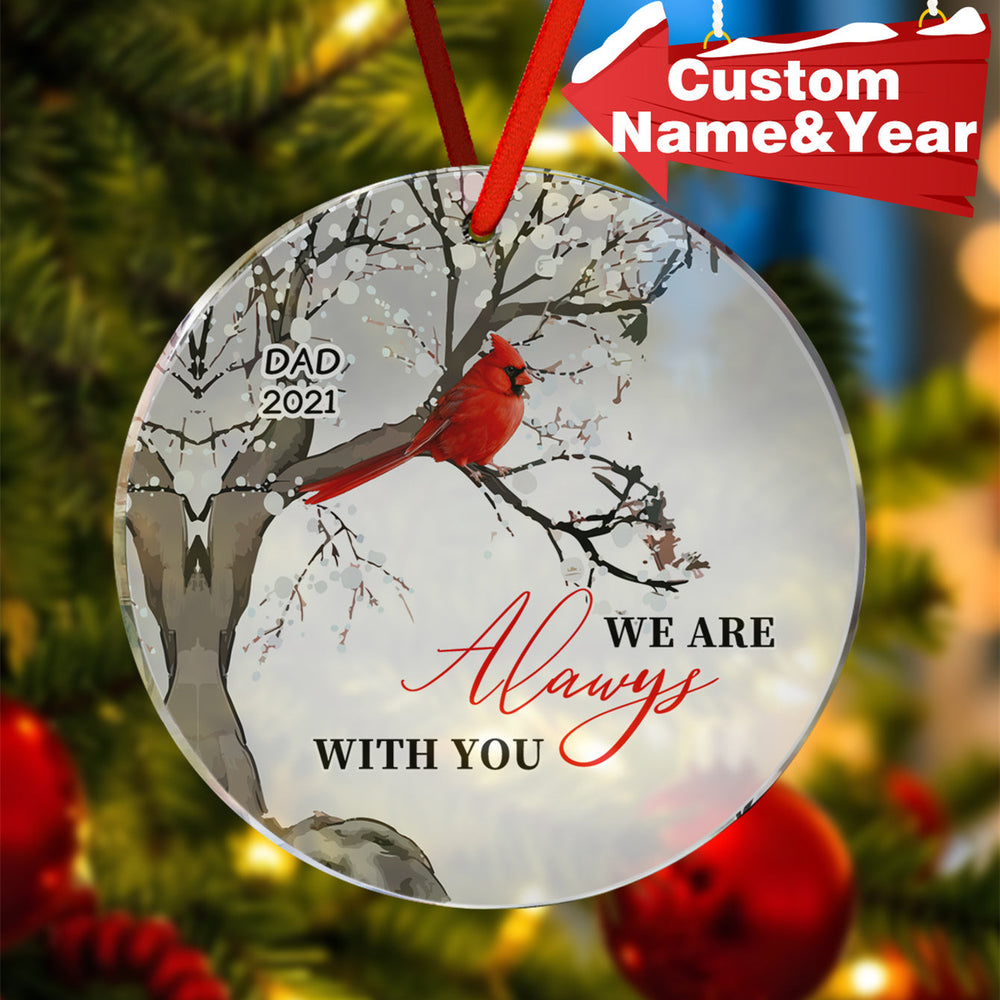 Personalized Memorial Ornament Cardinals Blossom Tree Christmas Ornament Gifts for Family