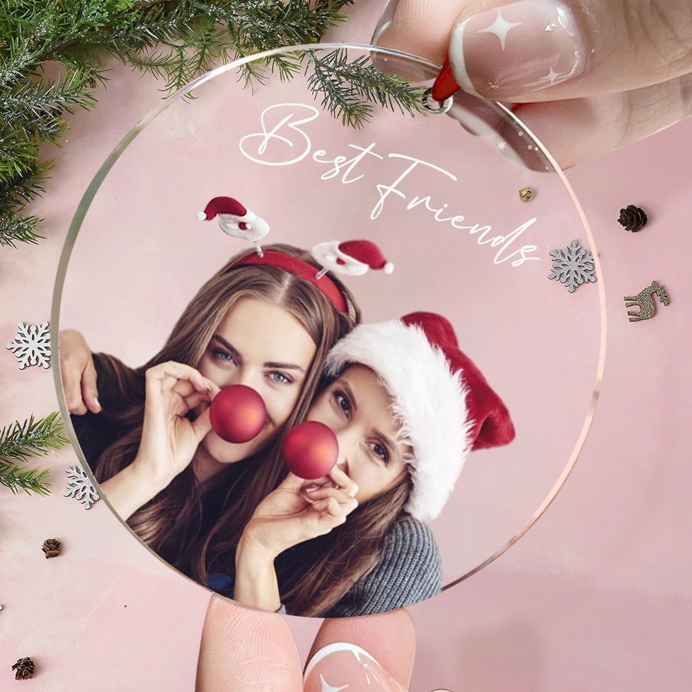 Personalized Photo Christmas Ornament with Text Christmas Gifts for Friends or Family