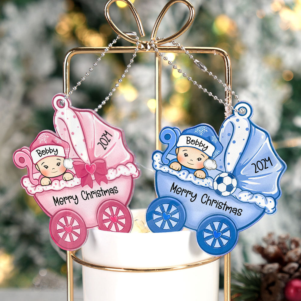 Personalized Baby's First Christmas Ornament Baby Carriage Ornament Gift for Baby