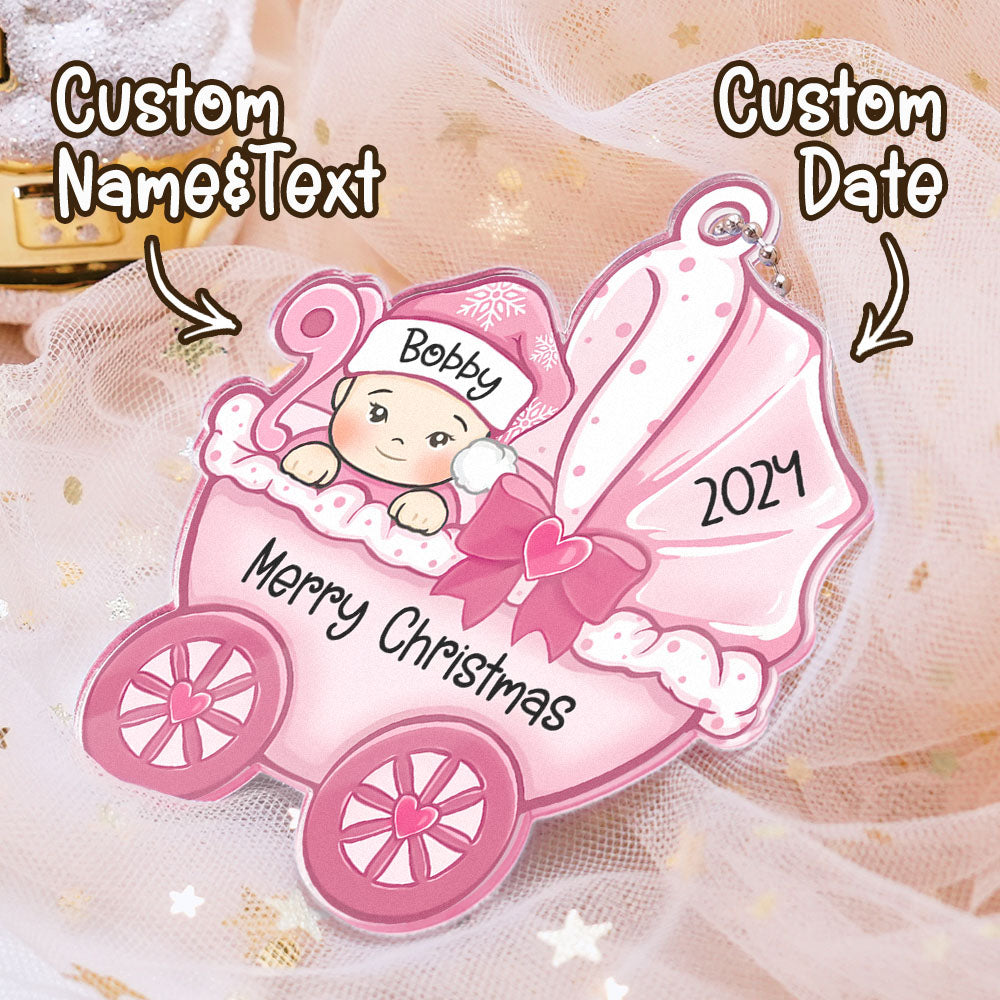 Personalized Baby's First Christmas Ornament Baby Carriage Ornament Gift for Baby