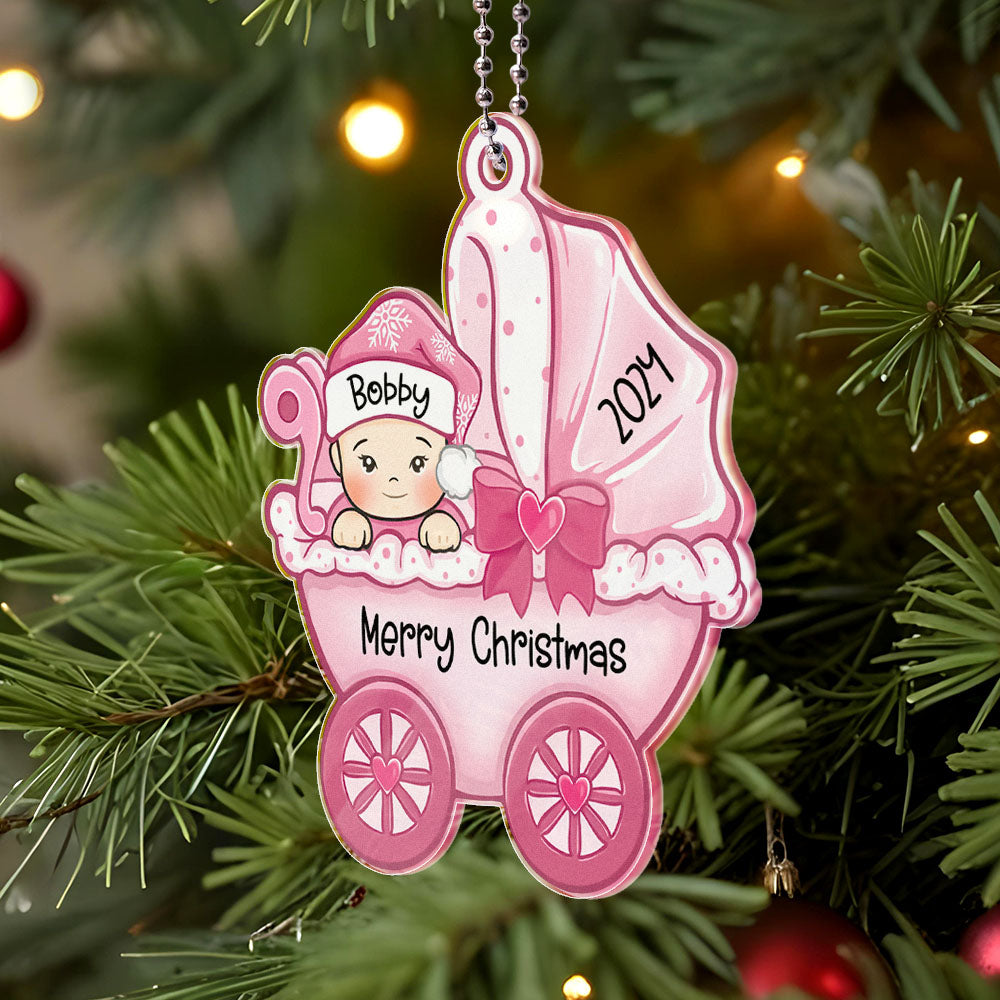 Personalized Baby's First Christmas Ornament Baby Carriage Ornament Gift for Baby