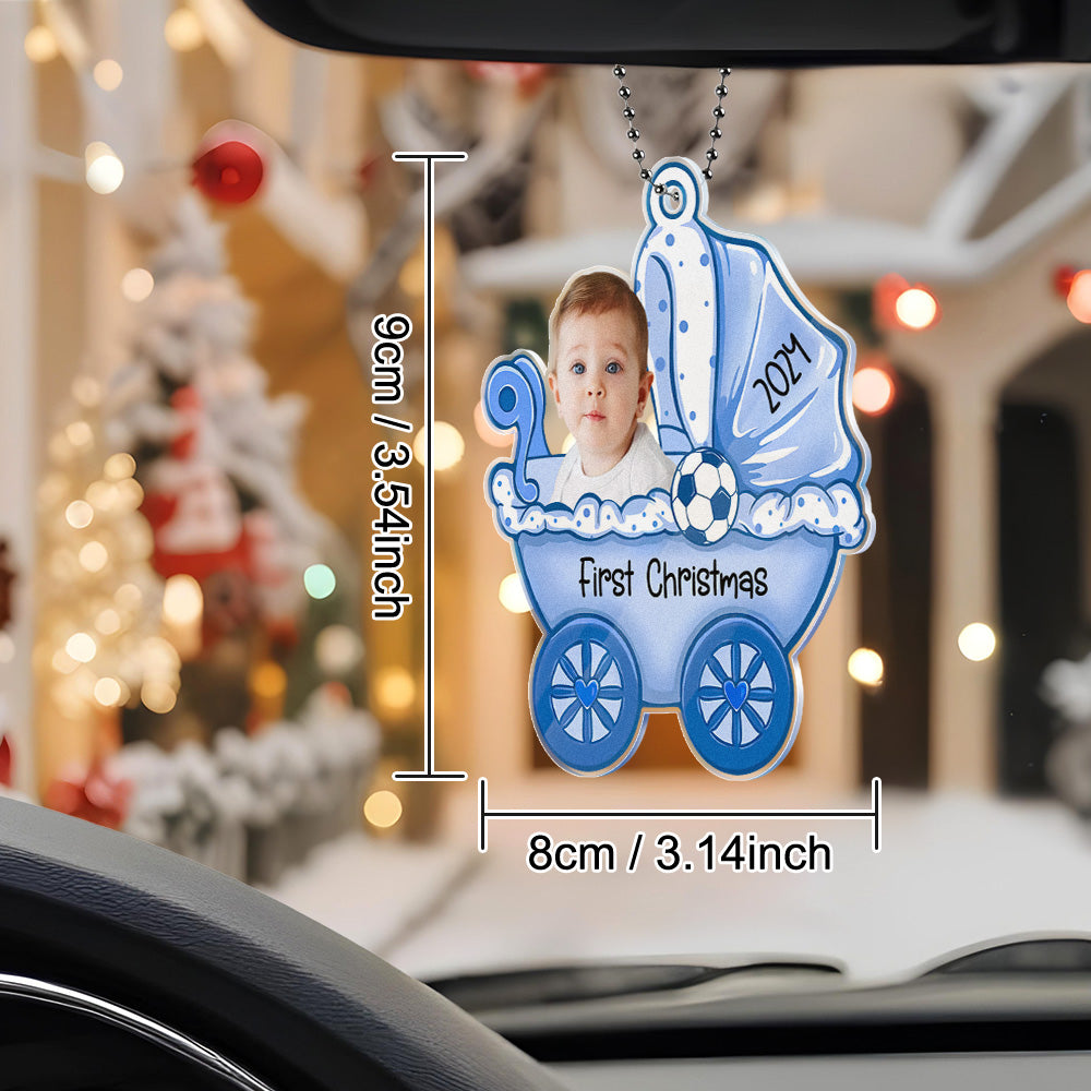 Personalized Baby's Carriage Ornament Photo Christmas Ornament Gift for Baby