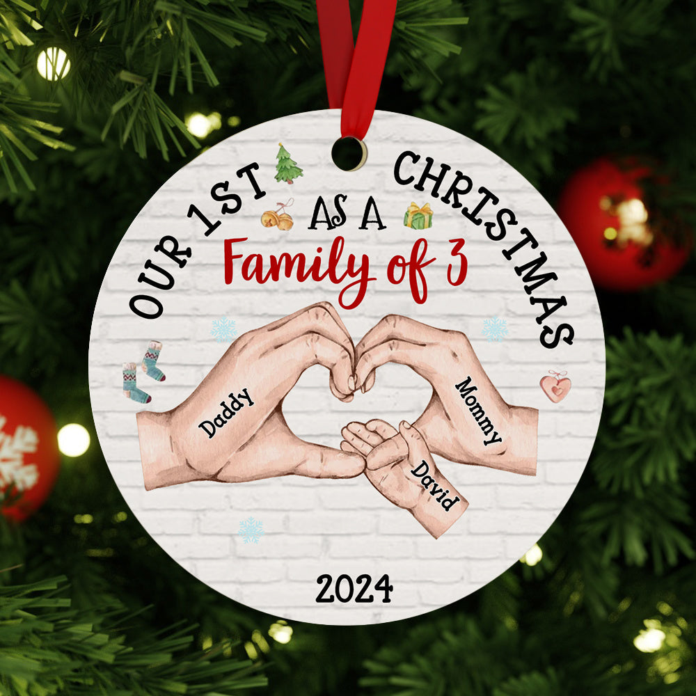 Personalized Baby's First Christmas As A Family Ornament Christmas Tree Decoration for Christmas Gifts