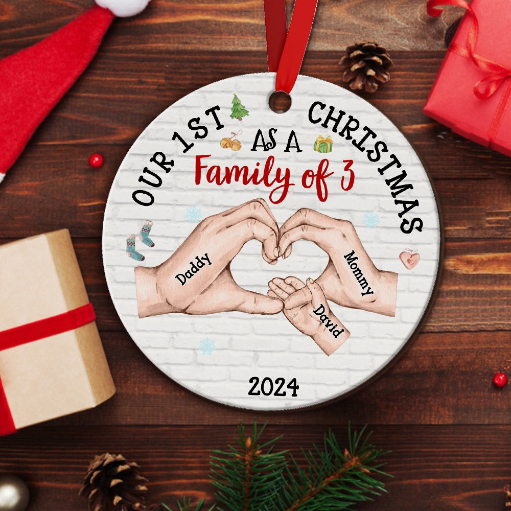 Personalized Baby's First Christmas As A Family Ornament Christmas Tree Decoration for Christmas Gifts