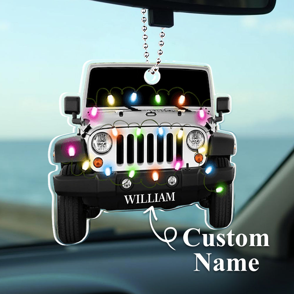 Personalized Car Ornament with Name Acrylic Christmas Ornament for Christmas Gift