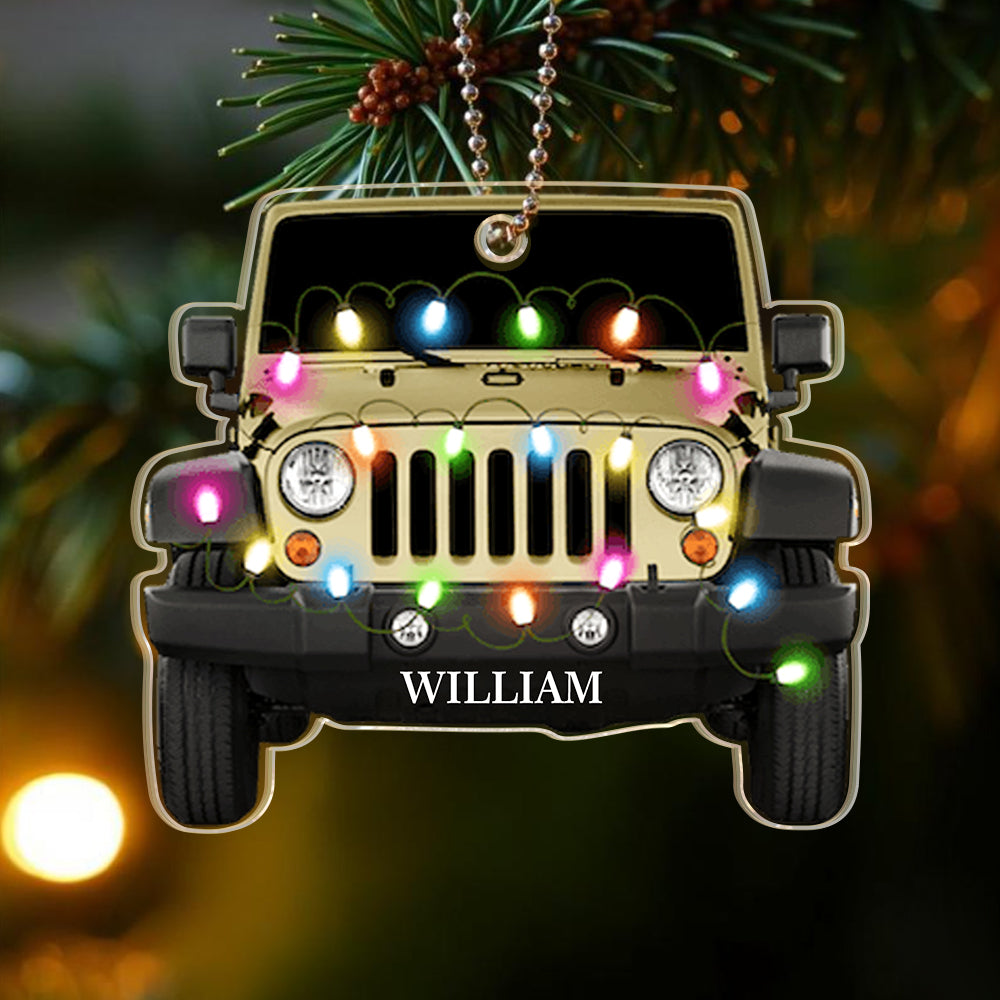 Personalized Car Ornament with Name Acrylic Christmas Ornament for Christmas Gift