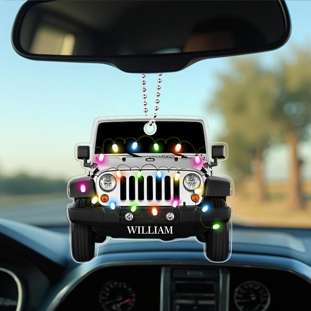 Personalized Car Ornament with Name Acrylic Christmas Ornament for Christmas Gift