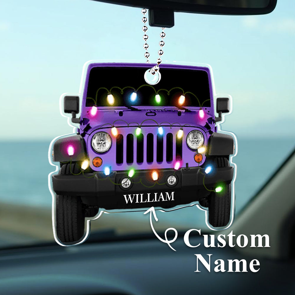 Personalized Car Ornament with Name Acrylic Christmas Ornament for Christmas Gift