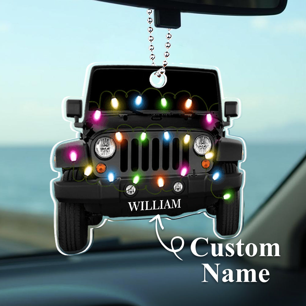 Personalized Car Ornament with Name Acrylic Christmas Ornament for Christmas Gift