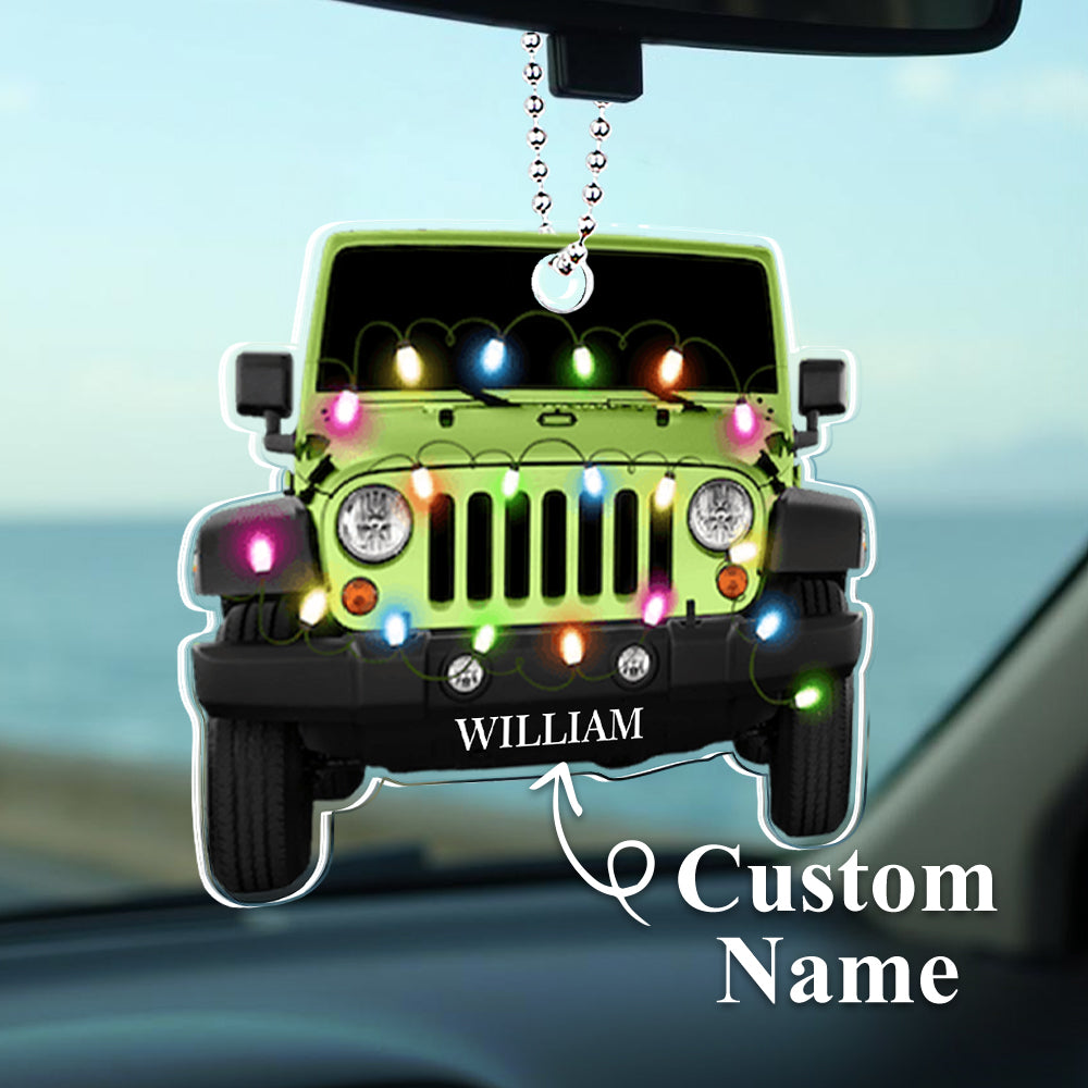 Personalized Car Ornament with Name Acrylic Christmas Ornament for Christmas Gift