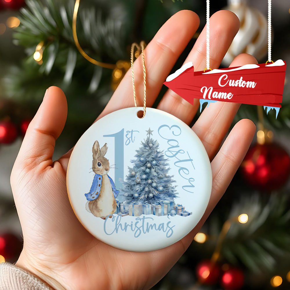 Personalized Baby's First Christmas Ornament Cute Rabbit Ornament for New Baby Christmas Gift