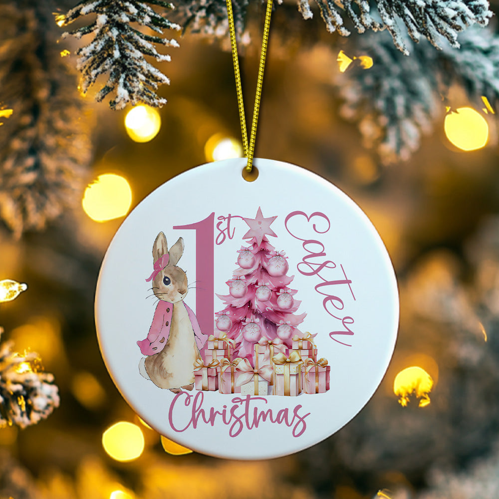 Personalized Baby's First Christmas Ornament Cute Rabbit Ornament for New Baby Christmas Gift