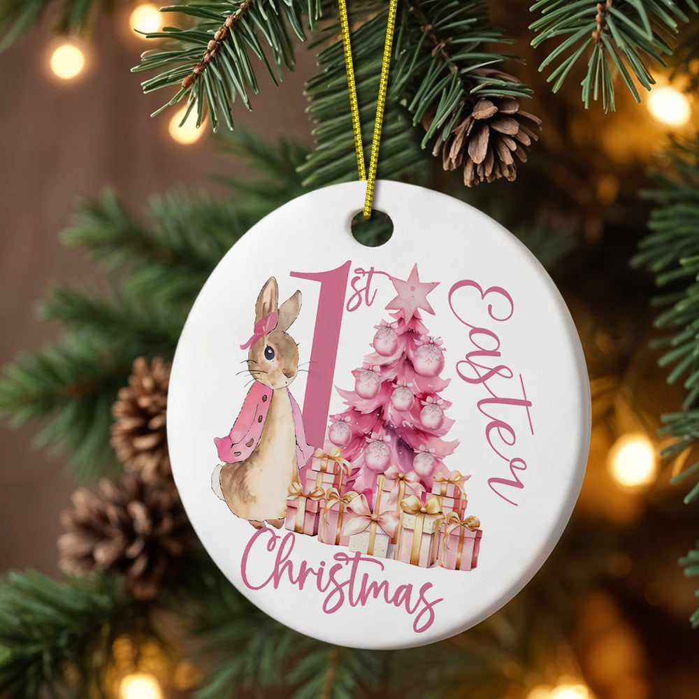 Personalized Baby's First Christmas Ornament Cute Rabbit Ornament for New Baby Christmas Gift