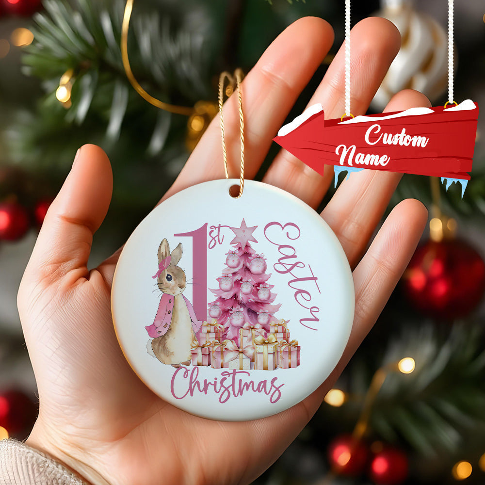 Personalized Baby's First Christmas Ornament Cute Rabbit Ornament for New Baby Christmas Gift