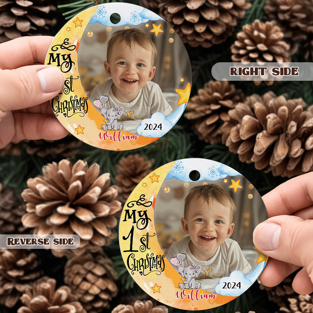 Personalized Baby's First Christmas Ornament Cute Elephant Christmas Ornament Gift for Kid