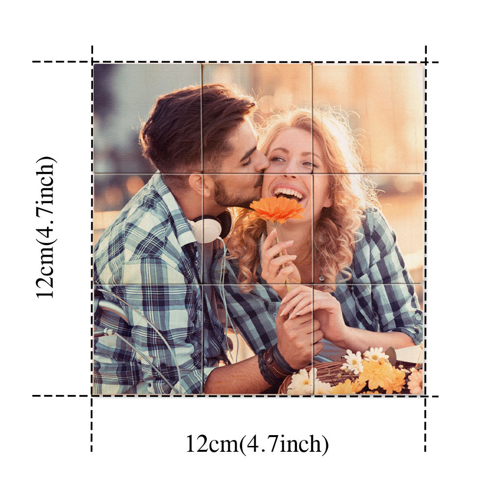 Custom Photo Wooden Blocks Puzzle Personalised Puzzle Decor Double Sided Printing 9 Cubes