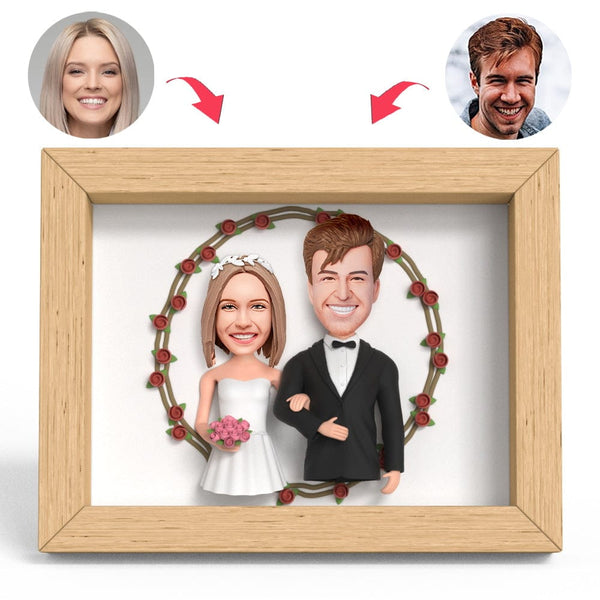 Anniversary Gifts Wedding Wreath Clay Figure Frame Gifts