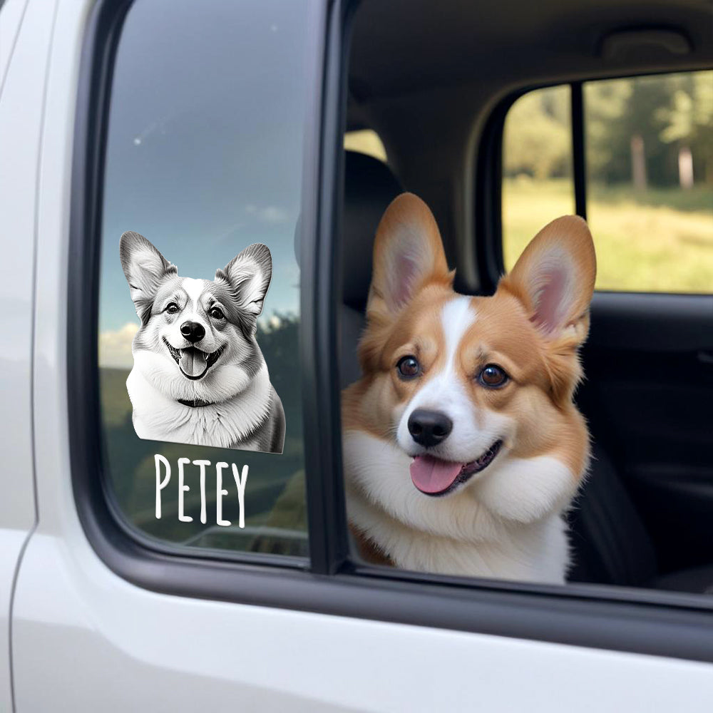 Custom Pet Portrait Sticker Car Decal Pet Memorial Decal Gift for Pet Lover