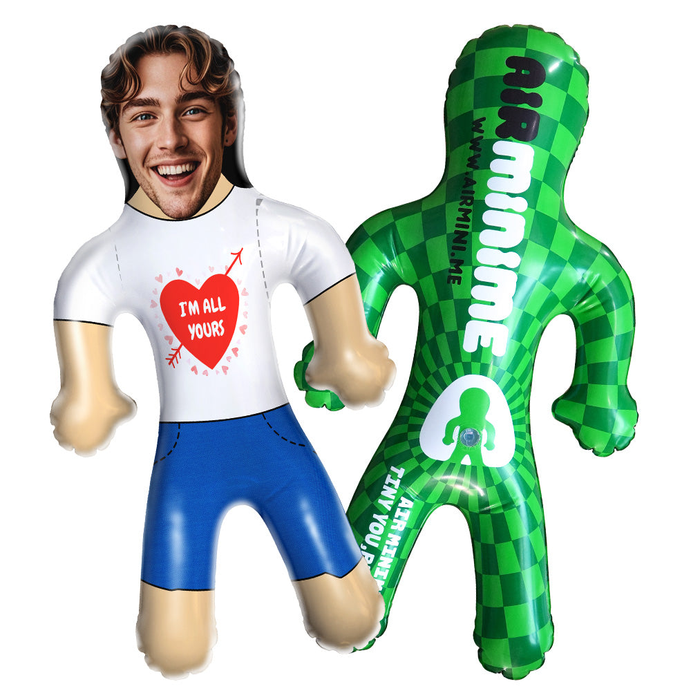 Personalized Couple Mini-Balloon-me Custom Your Face & Text Air Minime Doll