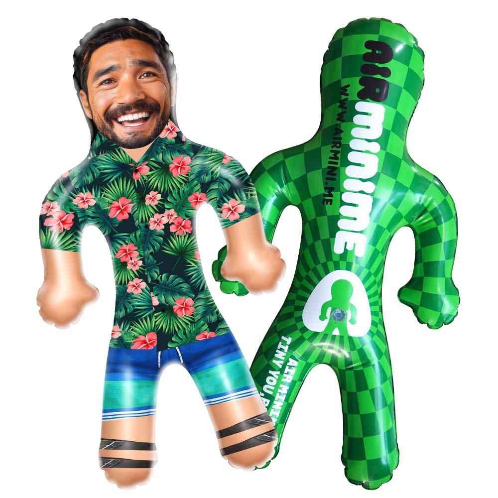 Personalized Mini-Balloon-me Hawaiian Shirt Red Flowers Funny Inflatable Man Printed Face for Party Favors