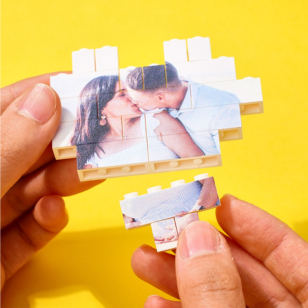 Custom Photo Building Bricks Personalised Printed Heart Block