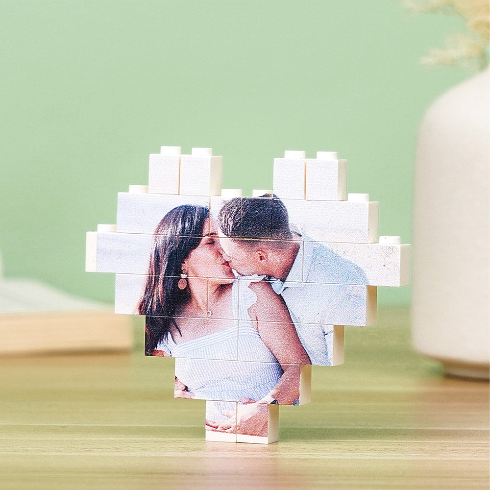 Custom Photo Building Bricks Personalised Printed Heart Block