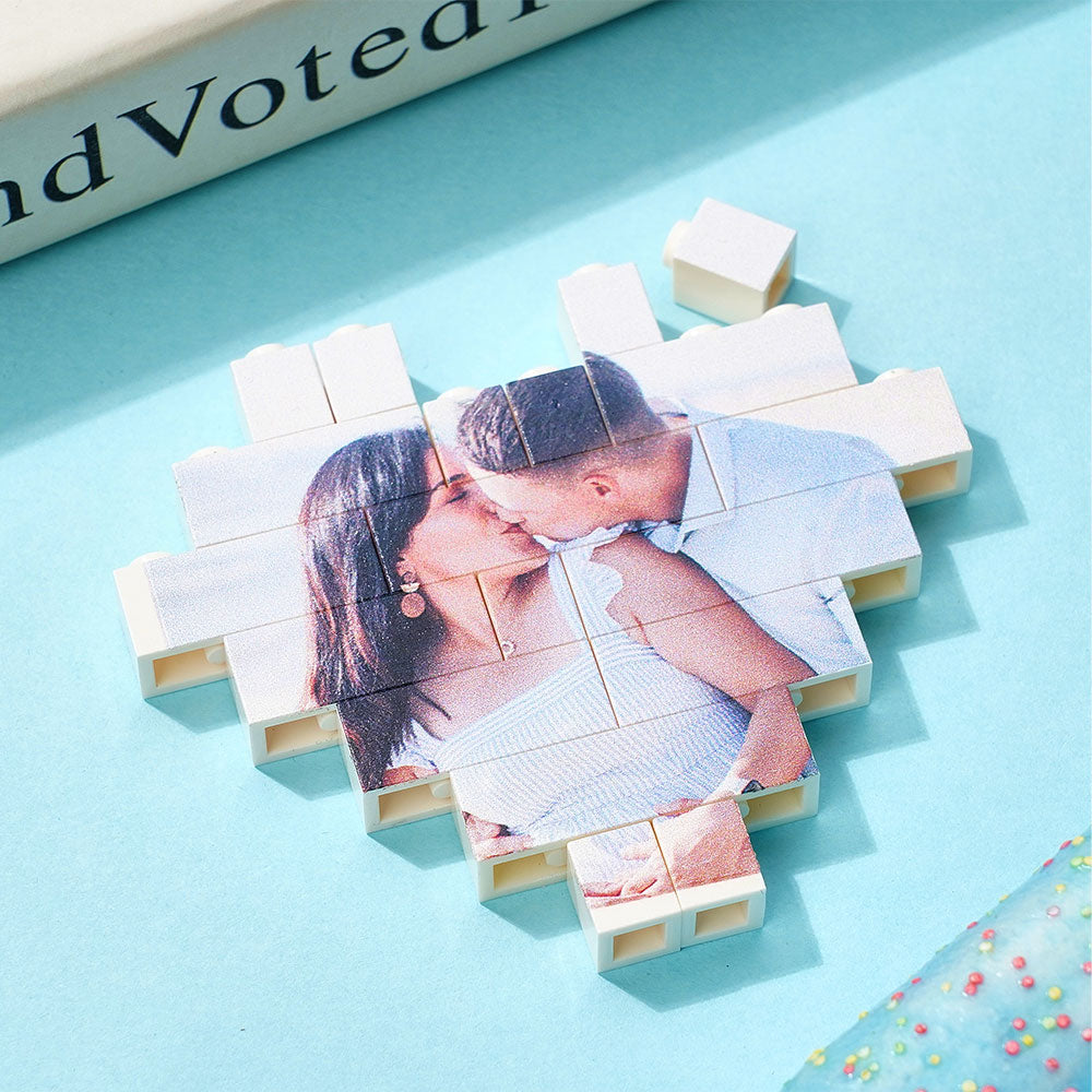 Custom Photo Building Bricks Personalised Printed Heart Block