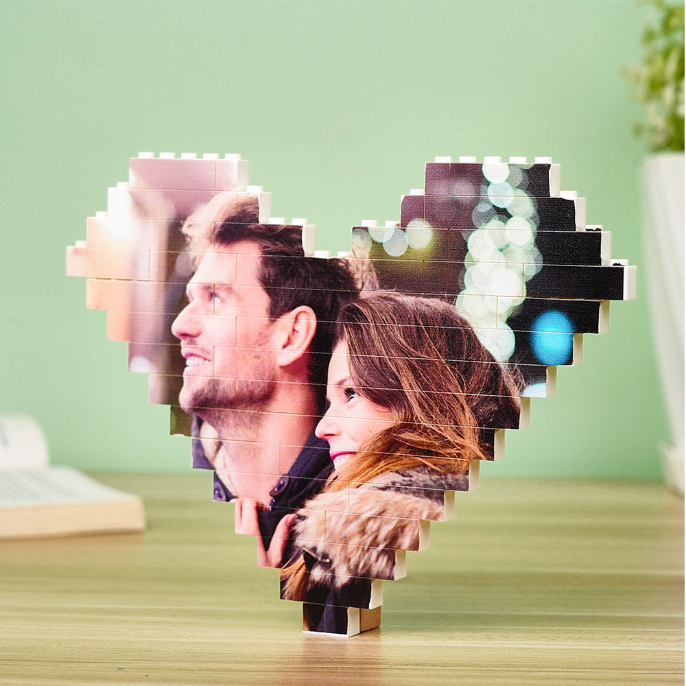 Christmas Gifts Custom Heart Building Bricks Personalised Photo Block