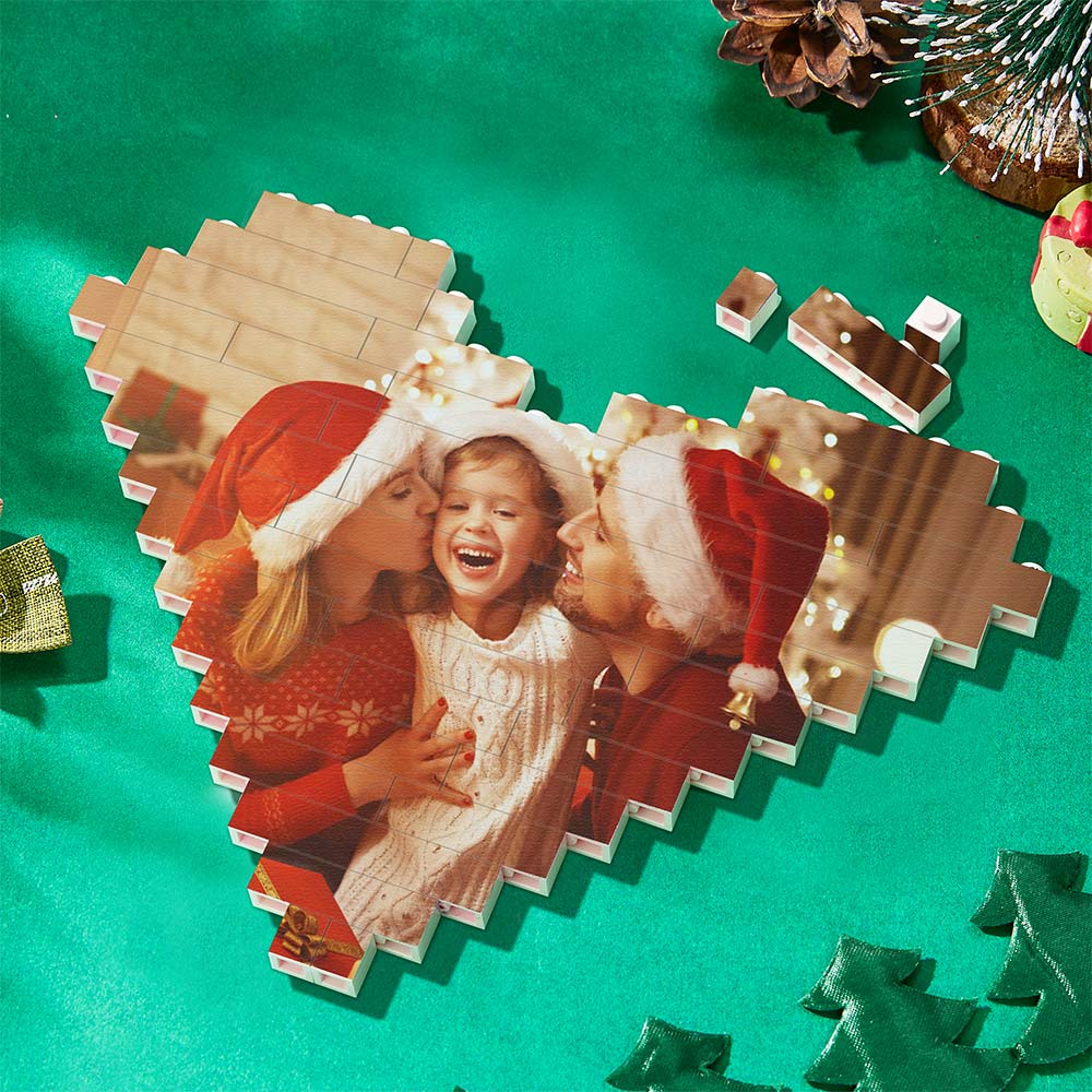 Christmas Gifts Custom Heart Building Bricks Personalised Photo Block