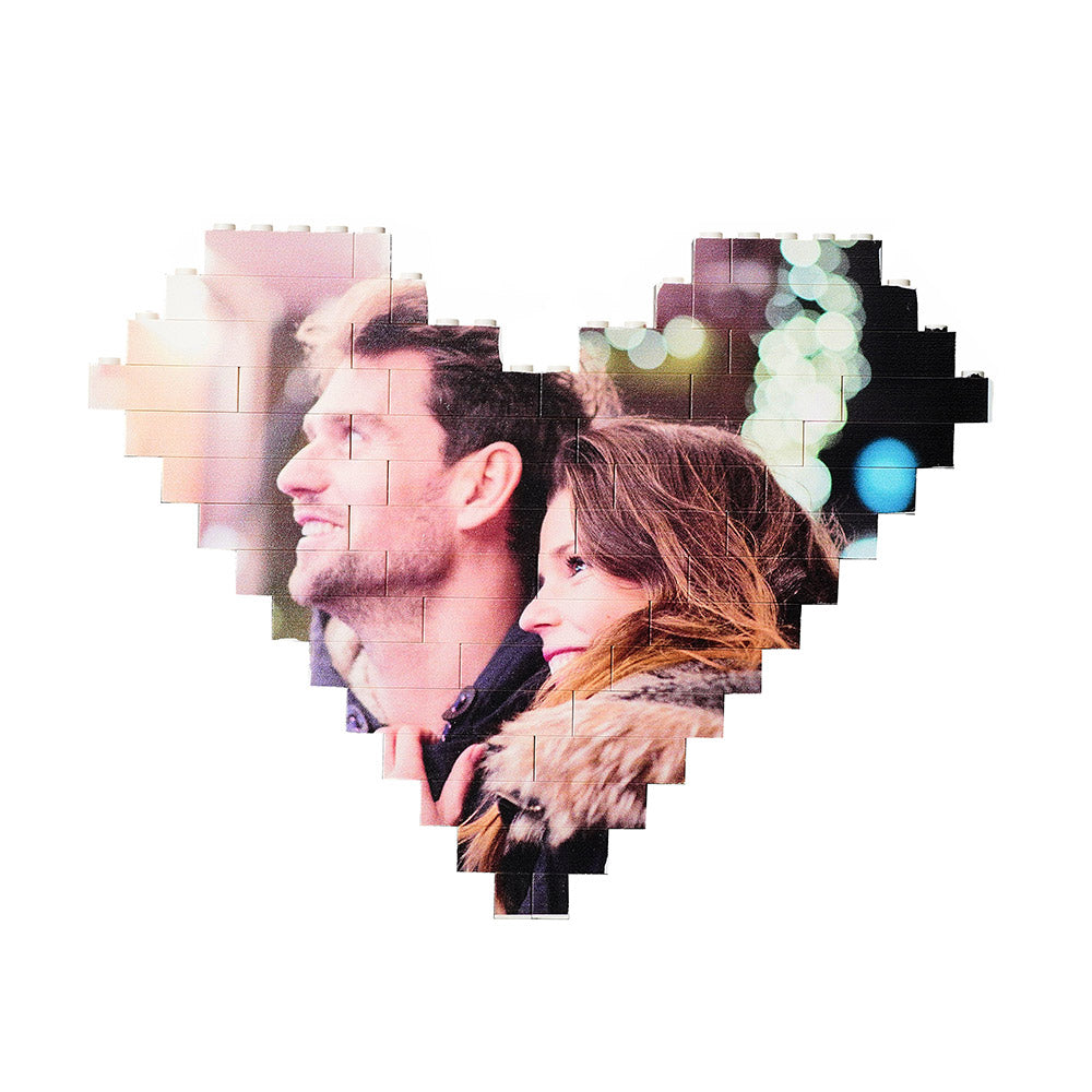 Custom Photo Building Bricks Personalised Printed Heart Block