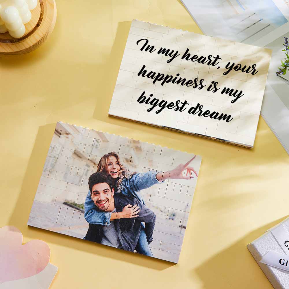 Gifts for Him Personalised Horizontal Building Brick Photo Block Frame