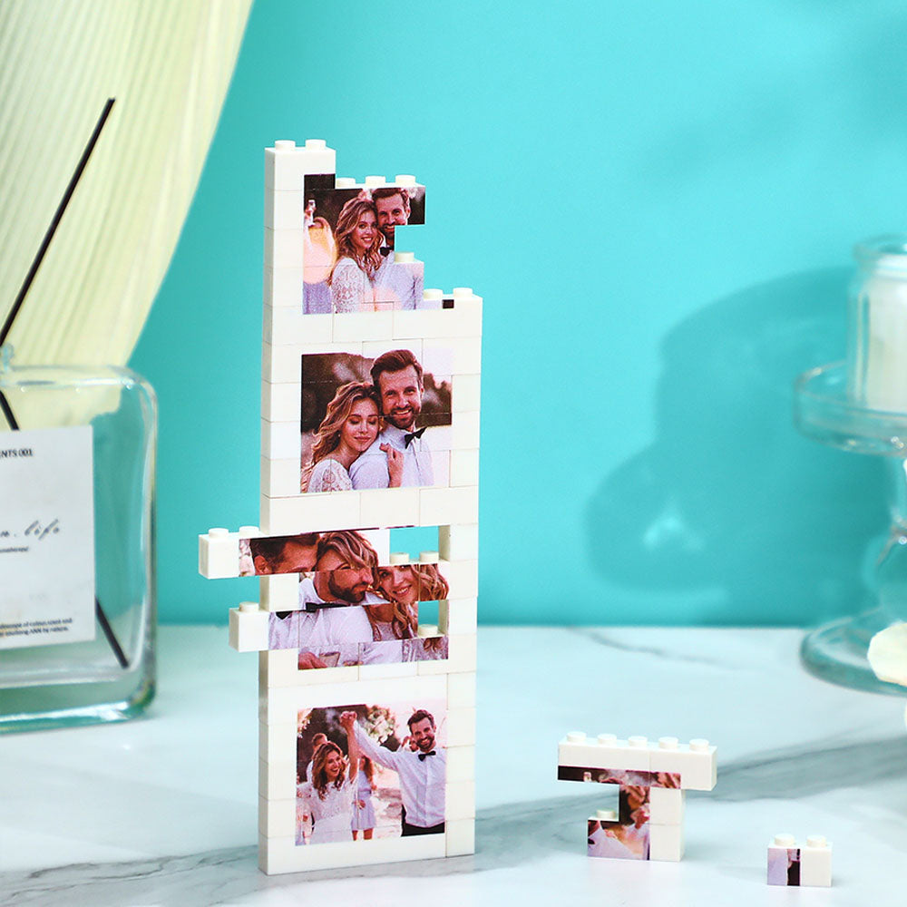 Custom Photo Building Block Puzzle Personalised Photo Square Brick Gift for couples