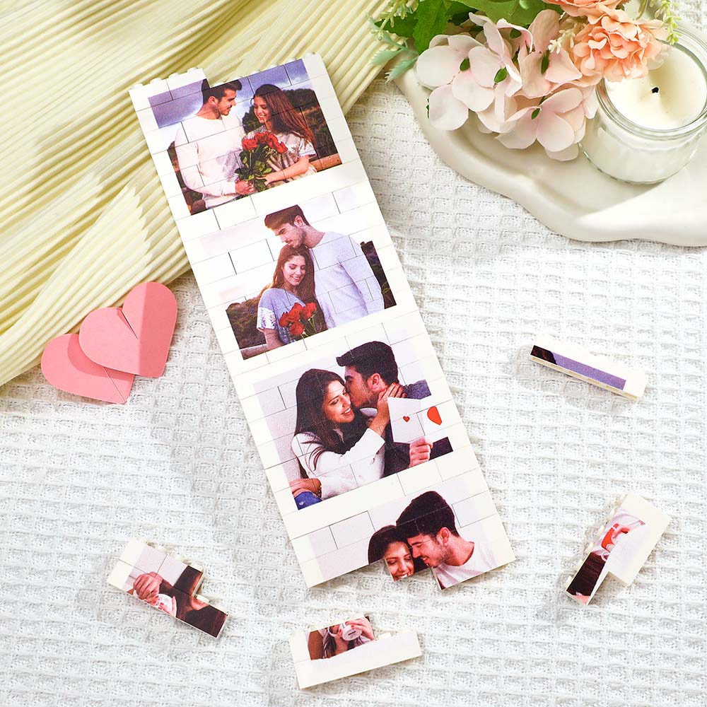 Custom Photo Building Block Puzzle Personalised Photo Square Brick Gift for couples