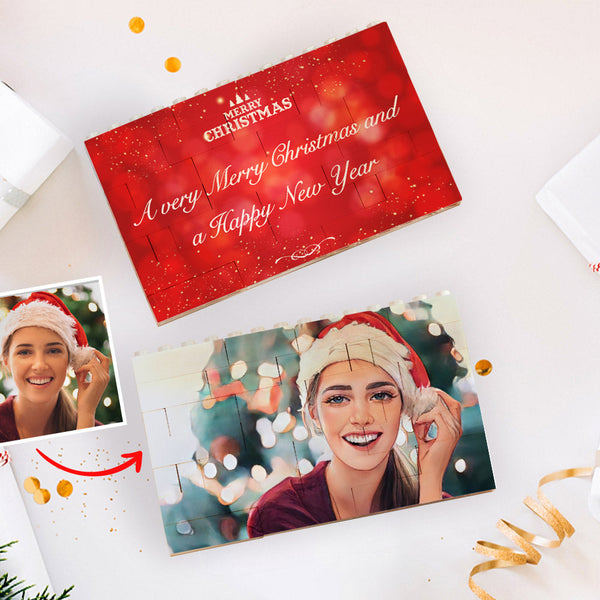 Personalised Building Brick Custom Horizontal Cartoon Photo Block Frame Christmas Gifts