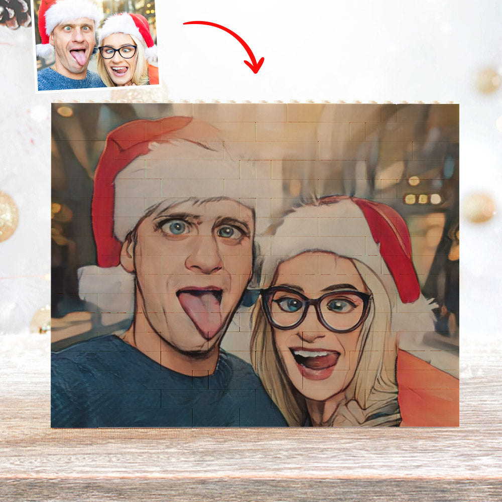 Personalised Building Brick Custom Horizontal Cartoon Photo Block Frame Christmas Gifts