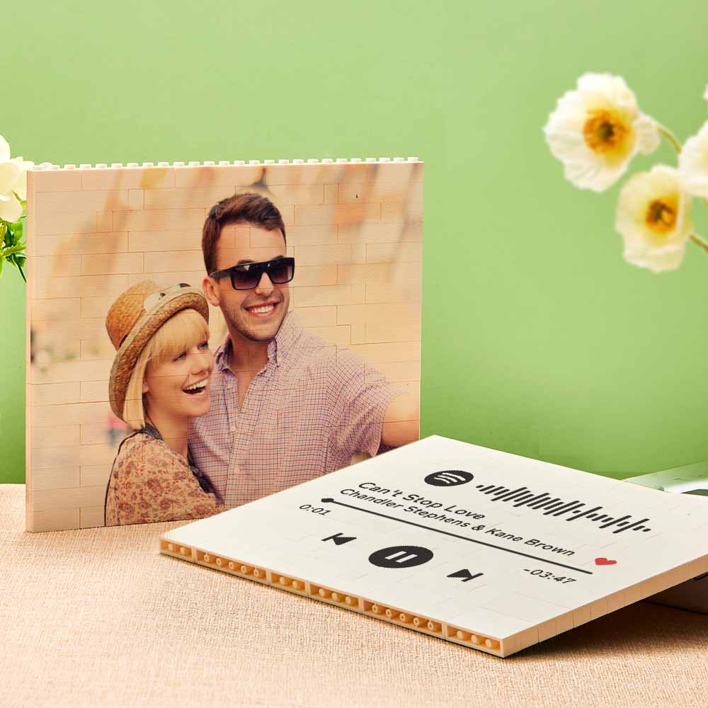 Birthday Gifts Personalised Building Brick Photo Block Frame