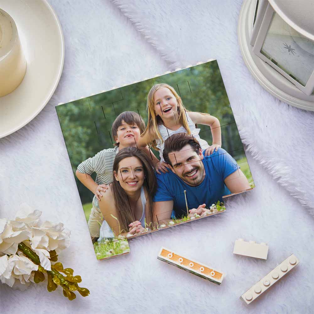 Personalised Building Brick Square Photo Block Spotify Code Custom Text Frame