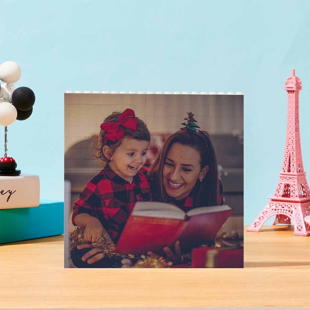 Personalised Building Brick Square Photo Block Spotify Code Custom Text Frame