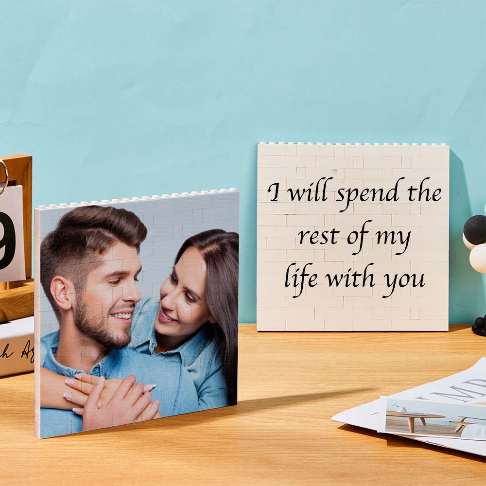 Personalised Building Brick Square Photo Block Spotify Code Custom Text Frame