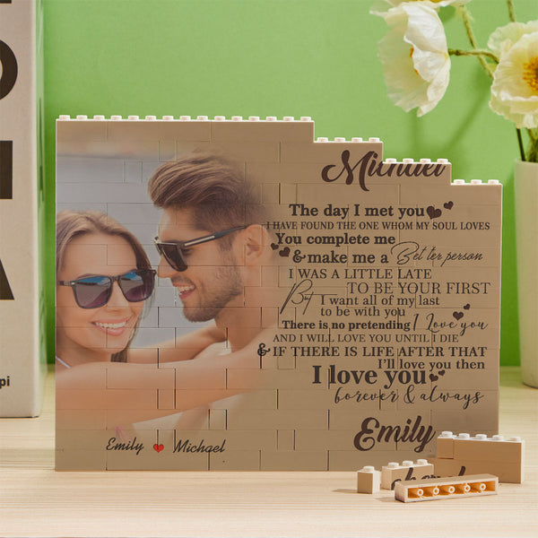 Personalised Photo Building Block Brick You Complete Me