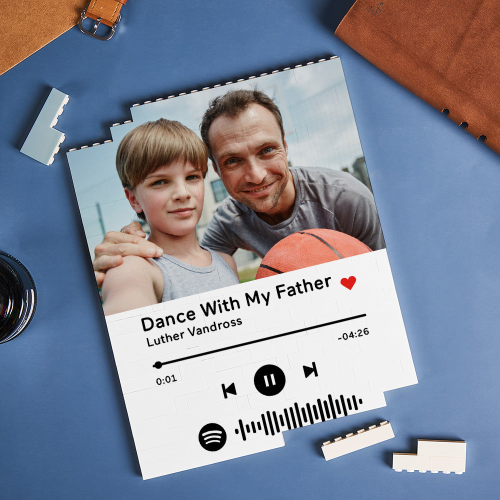 Personalised Photo Building Block Custom Spotify Code Gifts for Him