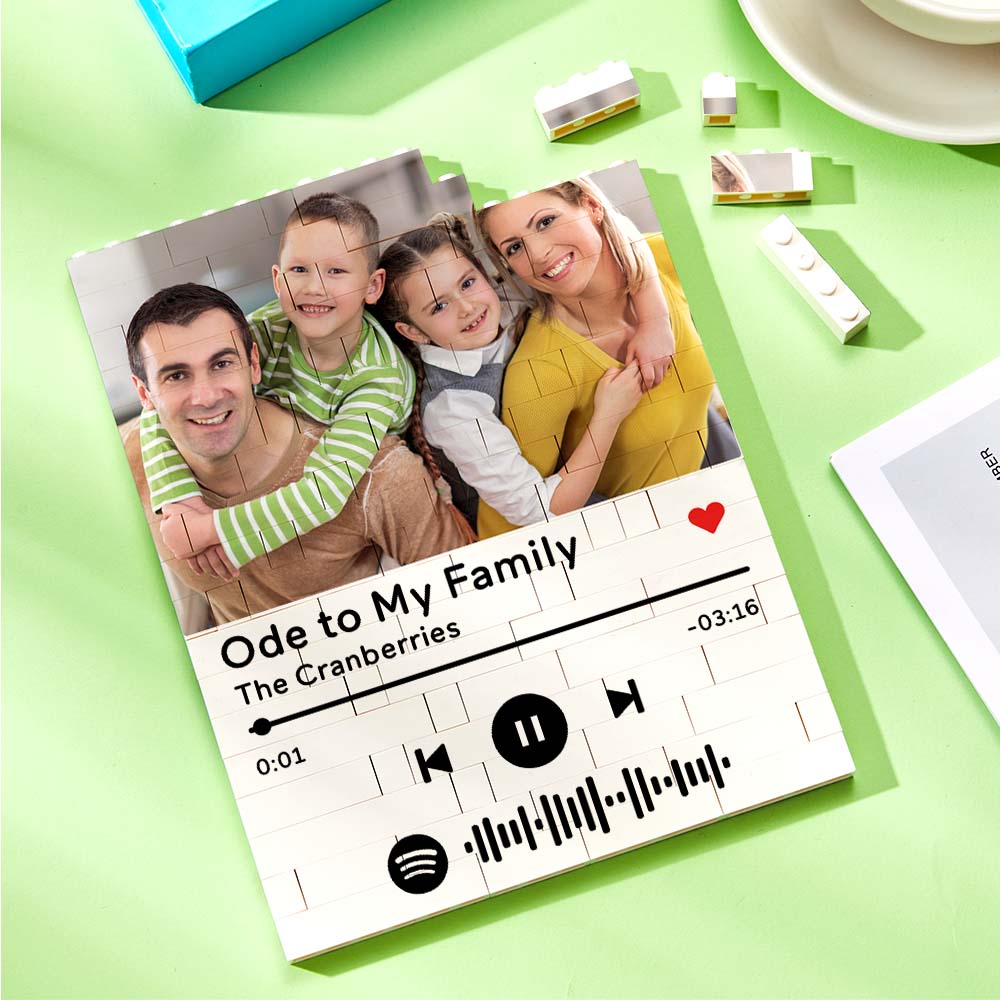 Personalised Photo Building Block Custom Spotify Code Gifts for Him